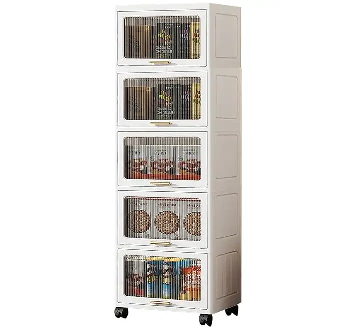 Versatile Foldable Modular Storage Box with Dual Access